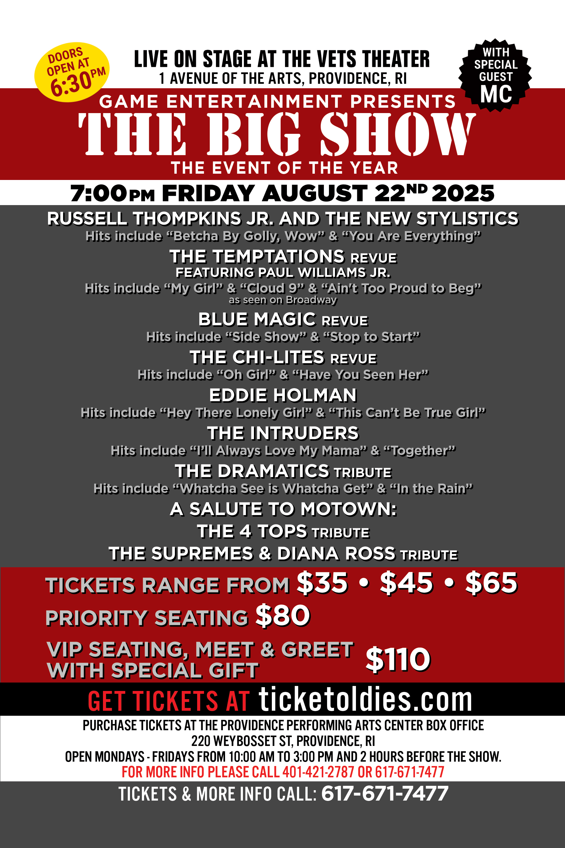 The Big Show: The Event of the Year event flyer back